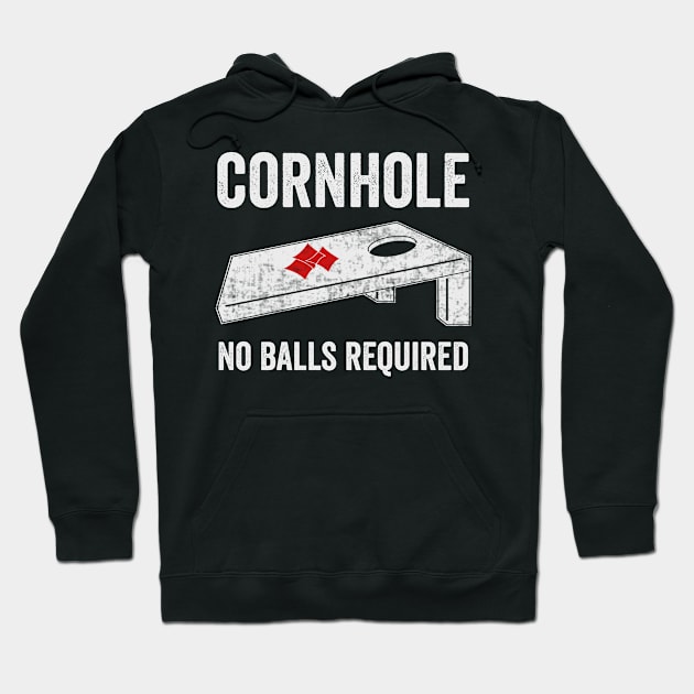 Cornhole No Balls Required Funny Corn Hole Player Hoodie by Visual Vibes